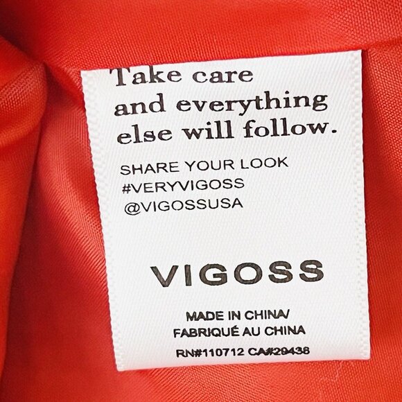 NWT VIGOSS Women's Red Crop Jacket Size Large Full Lined Buttons Flap Pockets - Picture 9 of 12